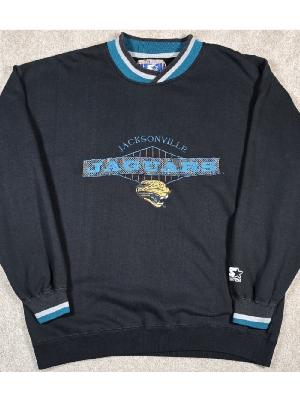 Jacksonville Jaguars Vtg Starter Classic Team NFL Collection Sweatshirt Men's L